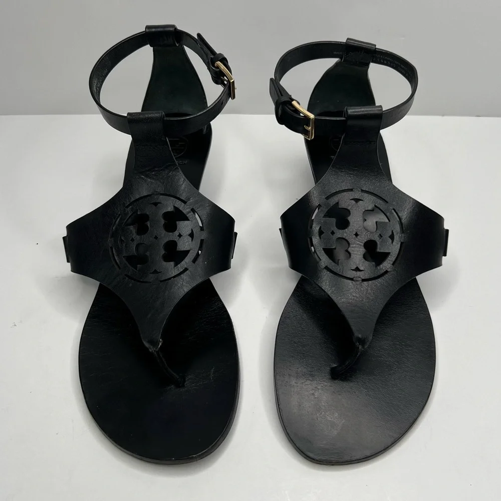 Tory Burch Zoey Wedge Sandal Black Size 10